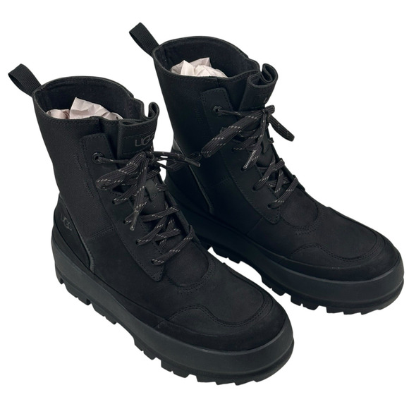 UGG Womens The UGG Lug Black Waterproof Canvas Combat Boots Size 7 New $140 - Picture 1 of 12